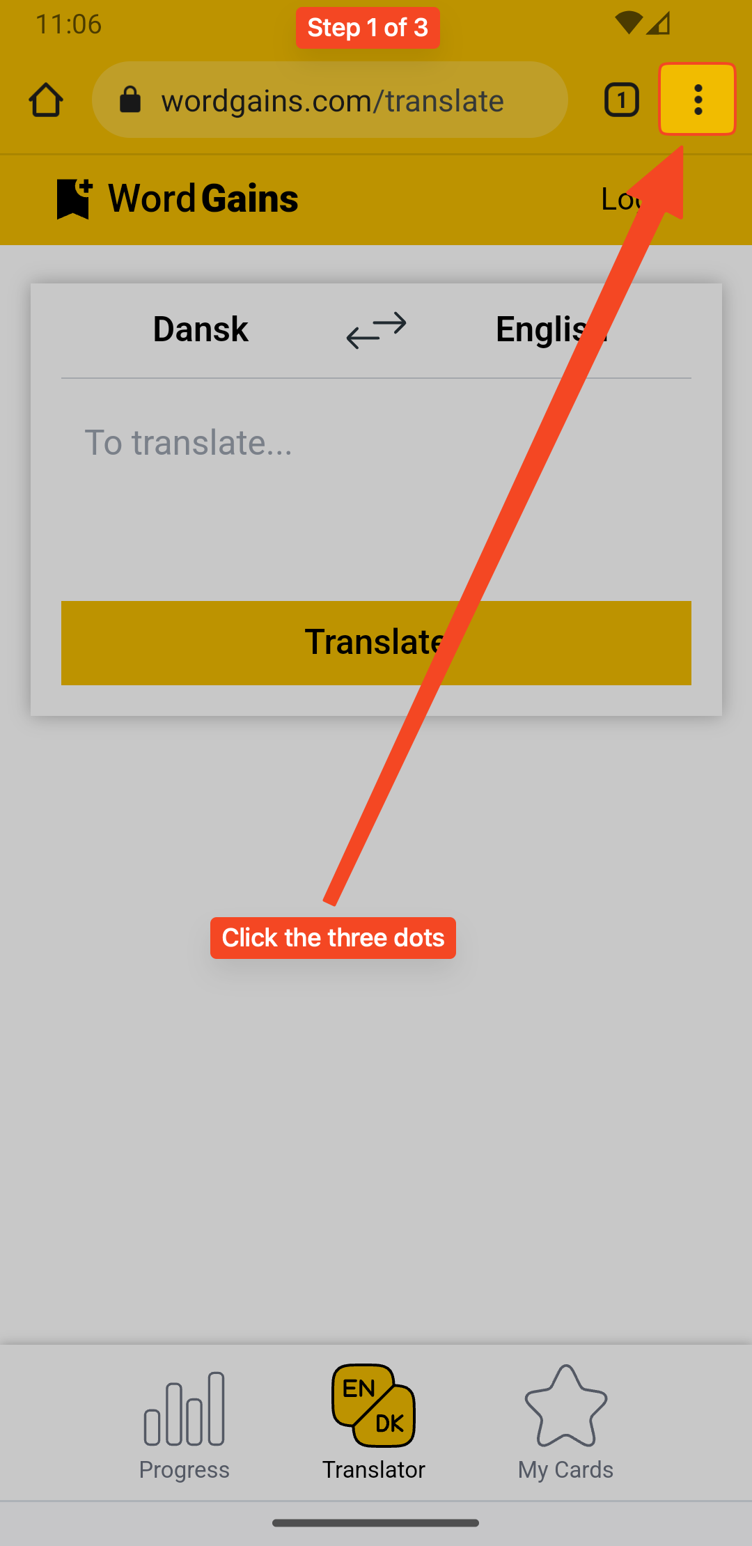 Translate Step Example